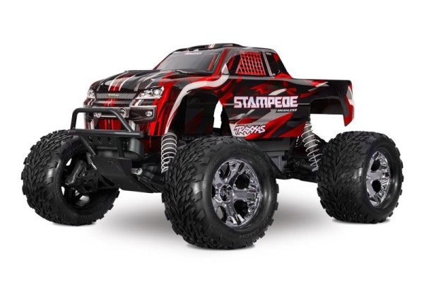 Traxxas 36354-4-RED Stampede 1/10 2WD Monster-Truck red RTR BL-2S Brushless, HD