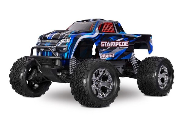 Traxxas 36354-4-BLUE Stampede 1/10 2WD Monster-Truck blue RTR BL-2S Brushless, HD