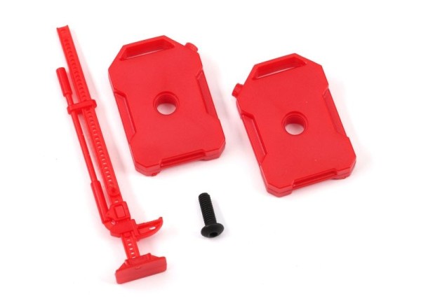 Traxxas 9721 Fuel canisters (left & right)/ jack (red) (fits #9712 body), TRX-4M