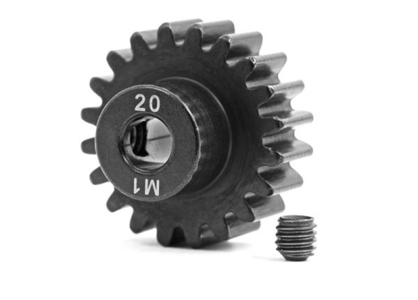 Traxxas 6494R Gear, 20-T pinion (machined, hardened steel) (1.0 metric pitch) (fits 5mm shaft)