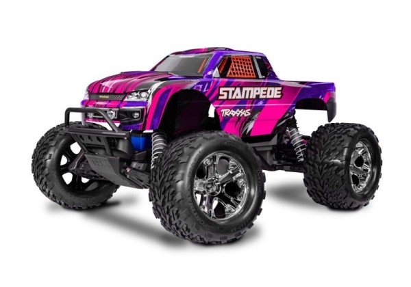 Traxxas 36254-8-PINK Stampede pink 1/10 2WD Monster-Truck RTR Brushed, HD, mit Akku und 4Ampere USB-