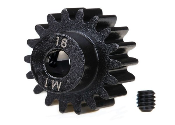 Traxxas 6491R Gear, 18-T pinion (machined) (1.0 metric pitch) (fits 5mm shaft)