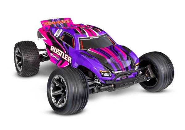 Traxxas 37254-8-PINK Rustler pink 1/10 2WD Stadium-Truck RTR Brushed, HD, w battery/4A-USB-C-charger