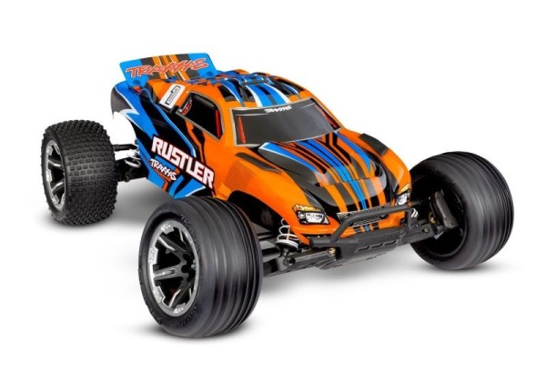 Traxxas 37254-8-ORNG Rustler orange 1/10 2WD Stadium-Truck RTR Brushed, HD, w battery/4A-USB-C-charger